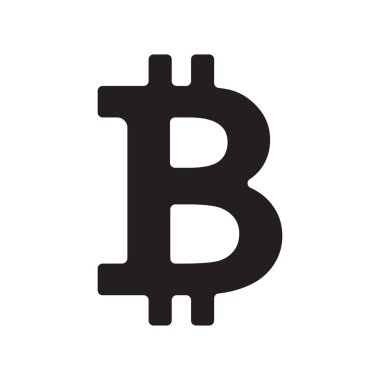 İnternet parası için Bitcoin simgesi. Web projelerinde veya mobil uygulamalarda kullanmak için kripto para birimi sembolü ve para resmi. Engelleme zinciri tabanlı güvenli kripto para birimi. İzole vektör illüstrasyonu.