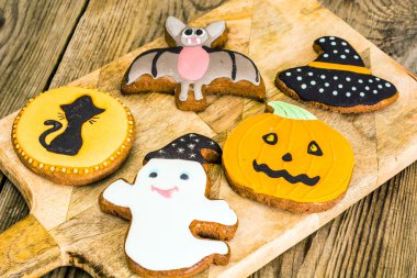 Gingerbread Cadılar Bayramı için. Komik tatil yiyecek çocuk