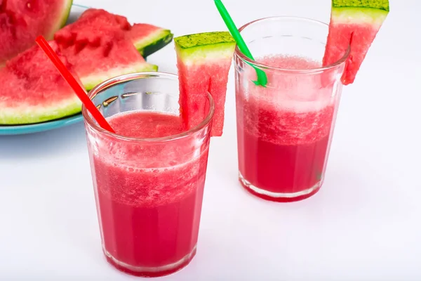 Vers en sappig watermeloen smoothie — Stockfoto