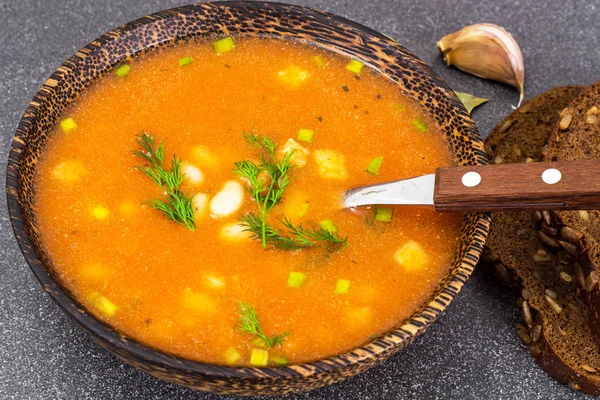 Soep met tomaat en Bean — Stockfoto