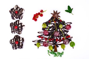 Soyut Noel doğal arka plan üzerinde beyaz. Çikolata İsa