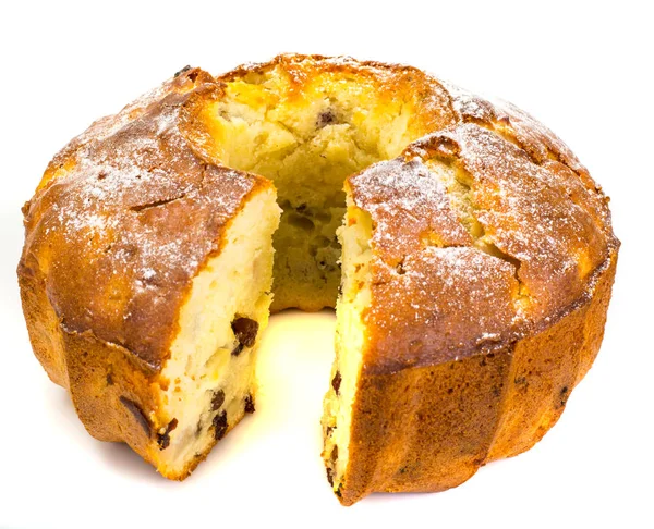 Tårta med äpplen, päron och russin — Stockfoto