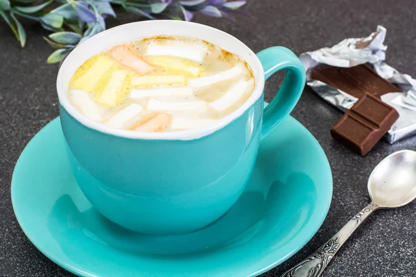 Kakaó, kávé, Marshmallows édes ételek — Stock Fotó