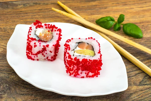 Sushi Florida e California isolato su sfondo bianco — Foto Stock