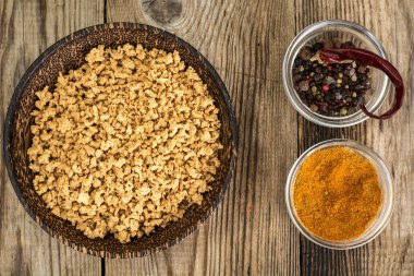 Soya kıymalı. Vejetaryenler için et yerine.