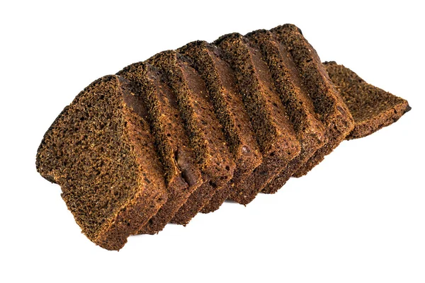 Rye Black Bread on White Background — Stock Photo, Image