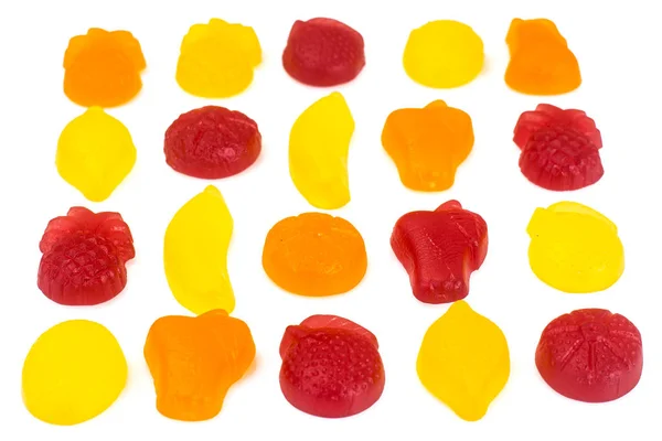 Želatinové bonbóny v podobě ovoce — Stock fotografie