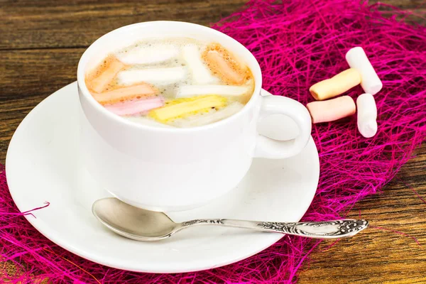Kakaó, kávé, Marshmallows édes ételek — Stock Fotó