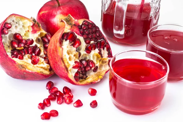 Jus alami dari delima dan apel merah — Stok Foto