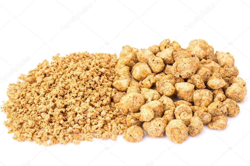 Textured vegetable protein, soy meat for a vegetarian diet
