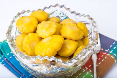 Küçük kabak Vintage kristal salata kaseye Marine