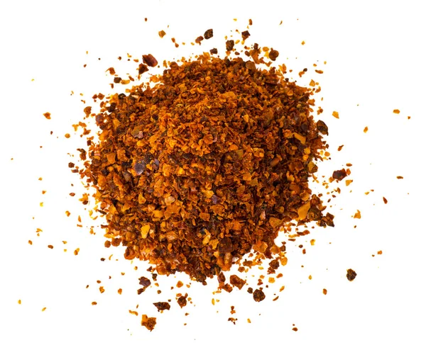 Chili, red pepper flakes, corns and chili powder — Stock Photo, Image