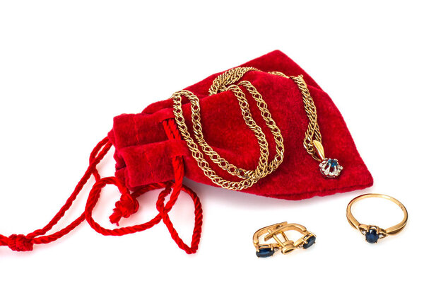 Gold Jewellery with natural sapphire