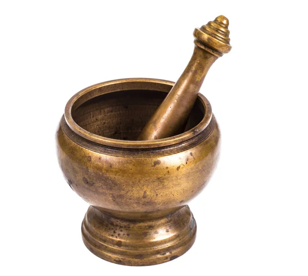 Copper mortar for spices — Stock Photo, Image