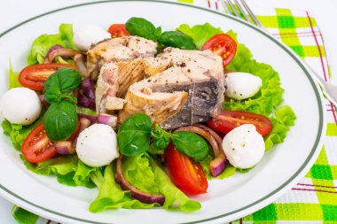 Balıklı sebze salatası