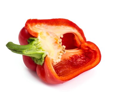 Kırmızı dolmalık biber tohumları ile kesme