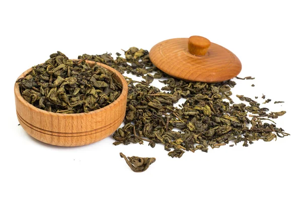 Hojas de té verde seco — Foto de Stock