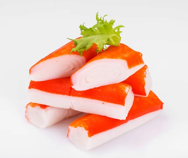 Crab sticks with lettuce — Stock Photo, Image