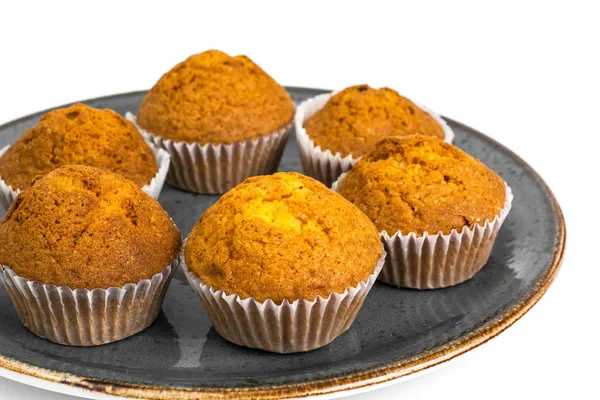 Mini muffins de baunilha com cobertura de chocolate — Fotografia de Stock