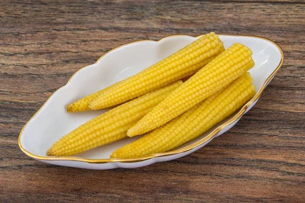 Corn cobs small canned pickled — Stock Photo, Image