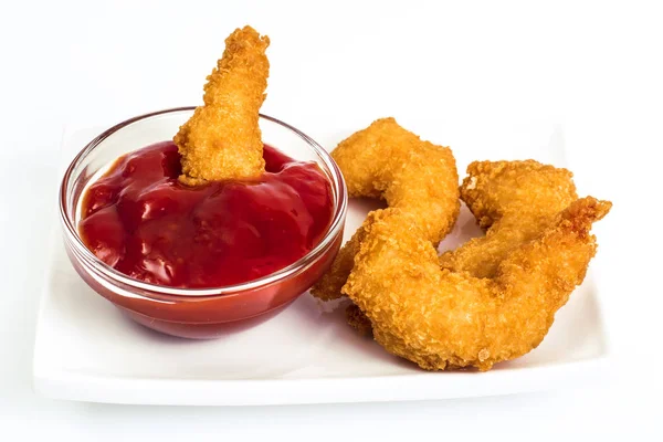 Tempura de camarones con ketchup —  Fotos de Stock