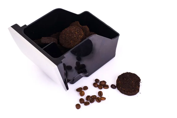Pressed coffee waste container — Stock Photo, Image