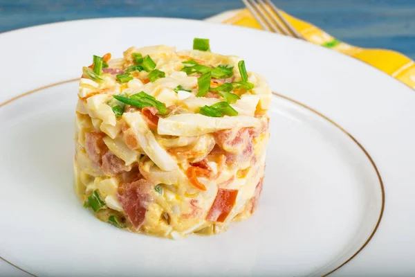 Sjømat. Salat med blekksprut – stockfoto