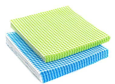 Beyaz arka plan üzerinde izole tek kullanımlık kağıt peçete hizmet