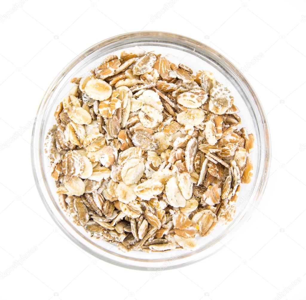 Oat flakes in glass