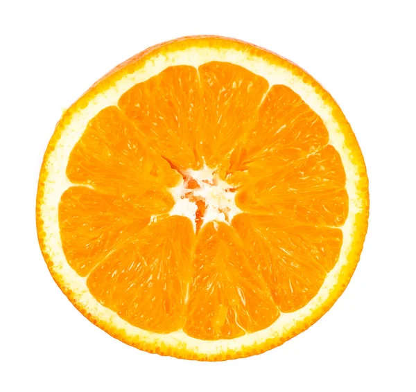 Metade da laranja isolada no fundo branco — Fotografia de Stock