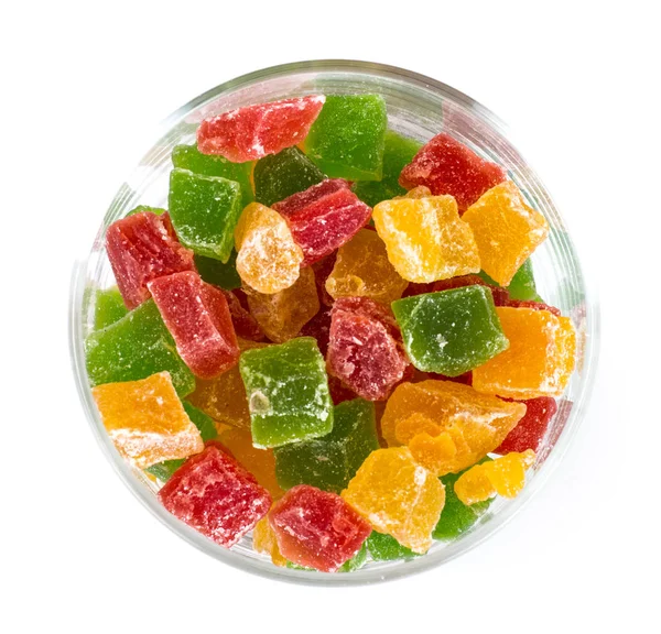 Kleines Glas mit getrockneten Früchten, Nüssen, Granatapfel — Stockfoto