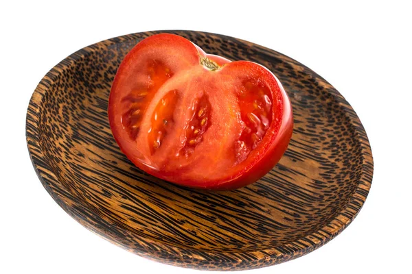 赤いトマトは半分にカット — ストック写真