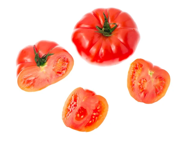 Червоний помідор ізольований на білому тлі — стокове фото