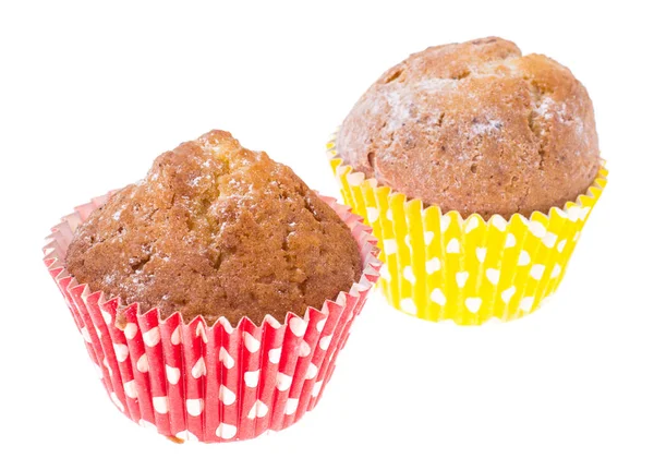 Muffins doces em forma de papel em branco — Fotografia de Stock