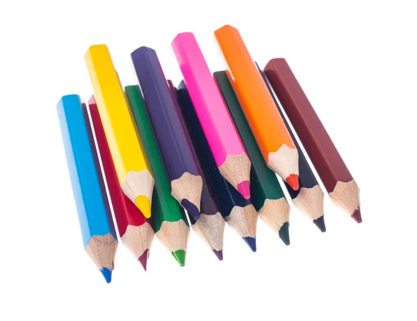 プロや s の白い背景の上の色鉛筆のセット — ストック写真