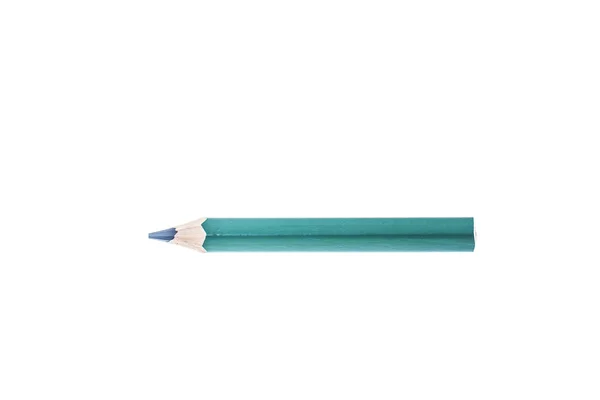 Una matita verde colorata isolata su sfondo bianco . — Foto Stock