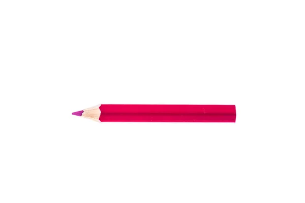 Una matita rossa colorata isolata su sfondo bianco . — Foto Stock