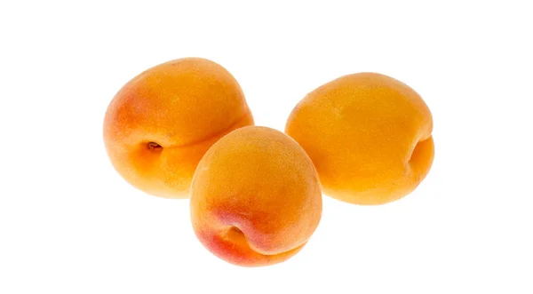 Ripe fresh small apricots isolated on white background. — Stock Photo, Image