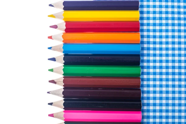 Lápices de color para la creatividad en servilletas de papel — Foto de Stock