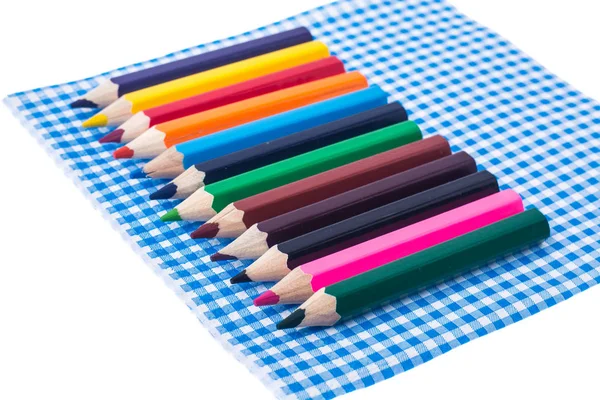 Color pencils for creativity on paper napkins — Stock Photo, Image