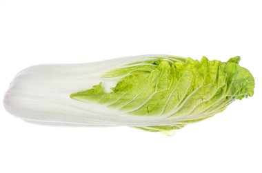 Taze genç Çince lahana beyaz arka plan üzerinde izole yeşil