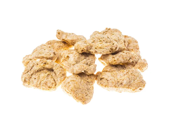 Beyaz arka plan üzerinde ham susuz Soya eti.