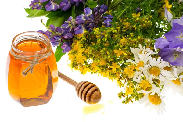 약초와 꿀 민속 의학 — 스톡 사진