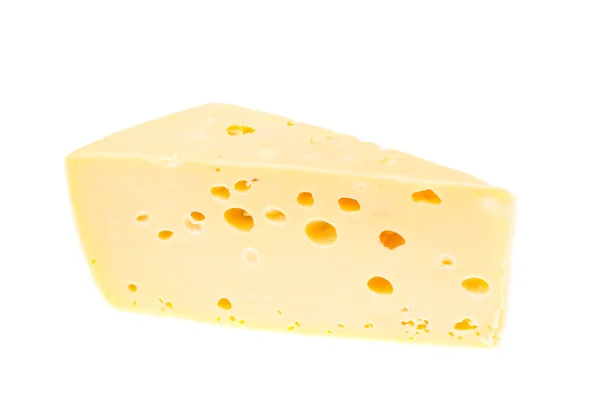 Piece of hard cheese on white background — Stock Photo, Image