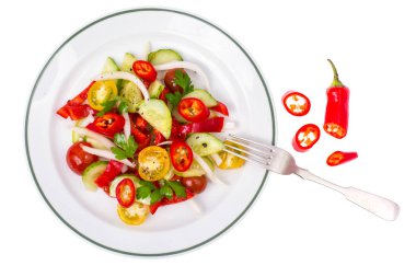 Acı biber salatası vegan