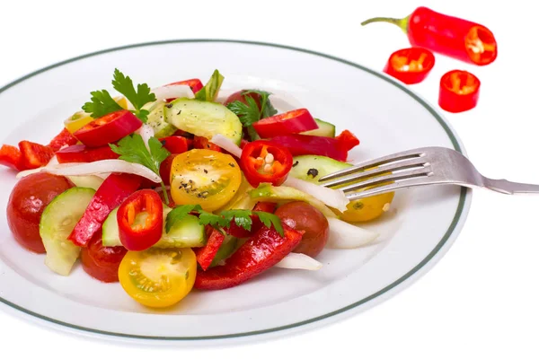 Acı biber salatası vegan