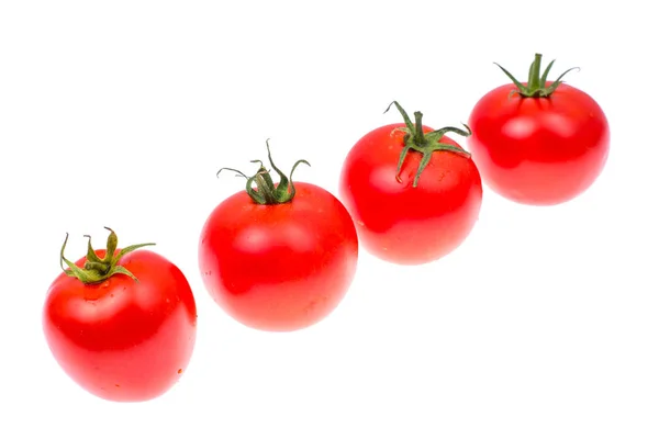 흰색 배경에 고립 여러 붉은 익은 토마토 — 스톡 사진