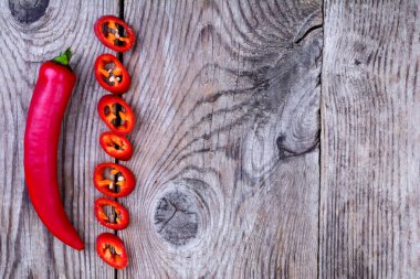 Acı biber ahşap tablo