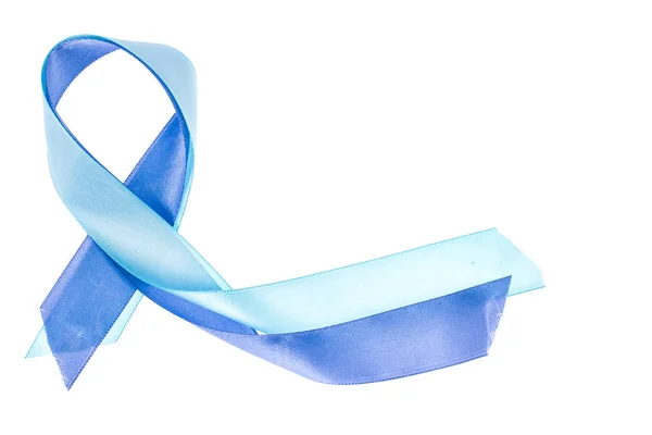 Σύμβολο μπλε κορδέλα της ευαισθητοποίησης σχετικά με τον καρκίνο του προστάτη — Φωτογραφία Αρχείου