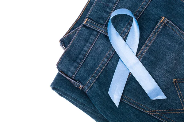 Prostat kanseri hakkında farkındalık mavi şerit simgesi — Stok fotoğraf